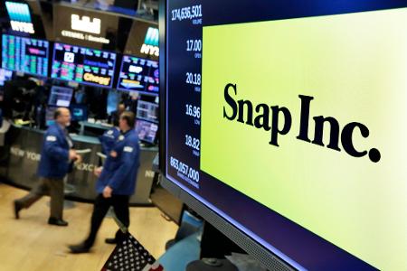 Aktie von Snapchat-Firma schießt um ein Viertel hoch