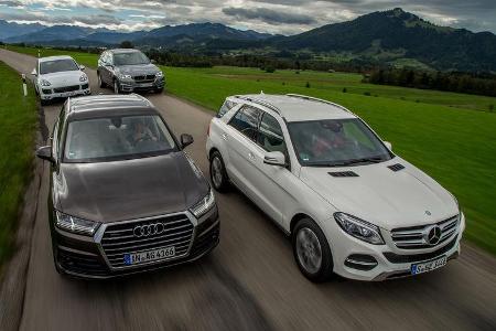 Audi Q7, BMW X5, Mercedes GLE, Porsche Cayenne Audi Q7, BMW X5, Mercedes GLE, Porsche Cayenne