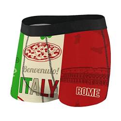 通用 Herren-Boxershorts, kurz, Italien, Pizza, weiche Unterhose, Stretch-Boxershorts mit Beutel, S-XXL von 通用