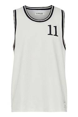 11 Project PRZayden Herren Tank Top mit Print Basketball Trikot Hochwertige Mesh-Qualität mit Patch, Größe:S, Farbe:Egret (110103) von 11 Project