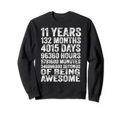Junge zum 11. Geburtstag im Vintage-Look, 11 Jahre alt, 132 Monate Sweatshirt von 11 Years 132 Months Celebrate 11th Kid Birthday