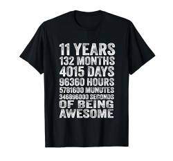 Junge zum 11. Geburtstag im Vintage-Look, 11 Jahre alt, 132 Monate T-Shirt von 11 Years 132 Months Celebrate 11th Kid Birthday