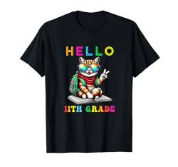 Hallo Katzenliebhaber aus der elften Klasse, Schulanfang, Kinder T-Shirt von 11th Grade First Day of School Outfits Boy Girl