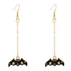 1 Paar Halloween Ohrringe Damen Halloween Themed Ohrstecker Set Halloween Anhänger Ohrringe Kürbis Katze Ohrstecker Herren Spide Fledermaus Ohrringe Ohrstecker mit Kette, a, Einheitsgröße von 1905