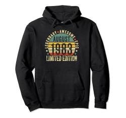 Legend Since August 1983 Vintage 41st Birthday Made in 1983 Pullover Hoodie von 1983 41st Birthday Decorations 41 Years Old Mens