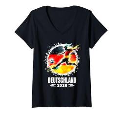 Damen Deutschland-T-Shirt für Deutschland Retro-Jungen-Deutschland T-Shirt mit V-Ausschnitt von 2026 Deutschlandspieler Geschenke Deutschland 2026