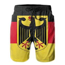 208 Deutschland-Flagge Herren Trainingshose Schnelltrocknend Kurze Hose Lässige Badeshorts Mit Mesh Futter Sporthose 3XL von 208