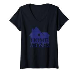 Damen Home Alone 2 House Logo Holiday Christmas Sweater Pattern T-Shirt mit V-Ausschnitt von 20th Century Studios