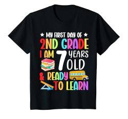 Kinder Mein erster Tag in der 2. Klasse und bereit, wieder in die Schule zu lernen T-Shirt von 2nd Grade First Day Of School Ready To Learn 2025