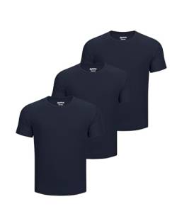 33,000ft Herren 3er-Pack Sport Tshirt Kurzarm Schnelltrocknende Atmungsaktive Shirt Regular Fit für Laufen Training, 3*Navy Blau 2XL von 33,000ft