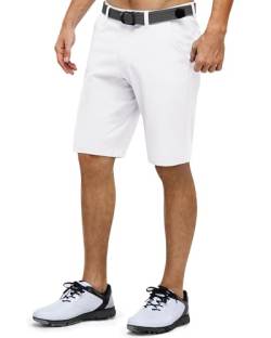 33,000ft Herren Golf Shorts Stretch Kurze Golfhosen Leichte Schnelltrocknende 12" Bermuda Shorts Kurze Hose mit 3 Tee-Halter Casual Shorts Arbeitshorts mit 5 Taschen für Golfen Arbeit Weiß 36 von 33,000ft