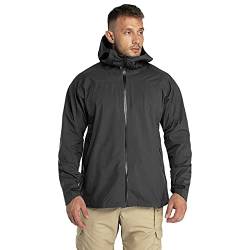 33,000ft Herren Regenjacke Leichte Softshelljacke Wasserdichte Winddichte Outdoorjacken Atmungsaktive Wanderjacke Funktionsjacke für Trekking Wandern Camping, Schwarz XXL von 33,000ft