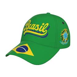 351 Herren Damen Baseball Kappen Brasilien-Brasilien-Flagge Basecap Verstellbar Baseballmütze Baumwolle Baseballkappe Für Draussen Wander Sport von 351