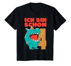 Kinder Ich Bin Schon 4 Jahre Geburtstag Dinosaurier Jungen T-Shirt von 4. Geburtstag Geschenk 4 Jahre Kindergeburtstag