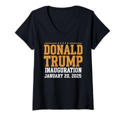 Damen 47. Präsident Donald Trump Einweihungstag 2025 Tees T-Shirt mit V-Ausschnitt von 47th President Donald Trump Inauguration Apparel