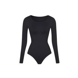 4femm Shapewear Damen Long Sleeve - Formender Body für maximalen Bauchweg-Effekt, Damen Shapewear mit Atmungsaktive Materialien, Body Shaper elastisch & hautfreundlich (Schwarz, XL) von 4femm