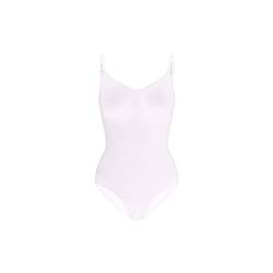 4femm Shapewear Damen Snatched - Formender Body für maximalen Bauchweg-Effekt, Damen Shapewear mit verstellbare Schultergurte, Body Shaper elastisch & hautfreundlich (Weiß, M) von 4femm