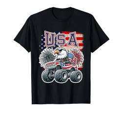 Weißkopfseeadler USA Monster Truck USA Flagge 4. Juli T-Shirt von 4th July Patriotic Eagle Wear For Independence Day