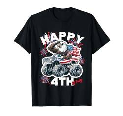 Weißkopfseeadler USA Monster Truck USA Flagge 4. Juli T-Shirt von 4th July Patriotic Eagle Wear For Independence Day