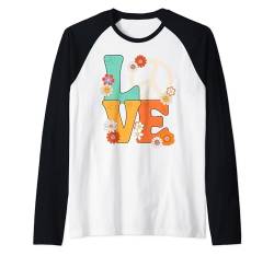 Friedenszeichen Liebe 60er 70er Jahre Shirts 70er Jahre Outfits für Frauen Raglan von 60 s 70 s Shirts 70s Outfits For Women