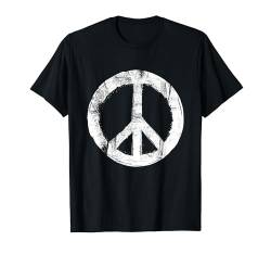 Retro Design Friedenszeichen Peace Zeichen T-Shirt von 60er 70er 80er Retro Friedenszeichen Geschenke