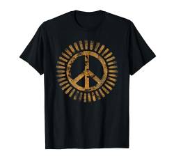 Retro Design Friedenszeichen Peace Zeichen T-Shirt von 60er 70er 80er Retro Friedenszeichen Geschenke