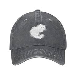 702 Baseballmütze Weiße Katze Hut Freizeit Schirmmütze Unisex Basecap Für Reisen Herren Damen von 702