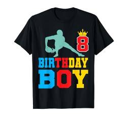 8 Jahre alter Rugby Boy 8. Geburtstag Geschenke für Jungen Rugbyspieler T-Shirt von 8 Year Old Rugby Birthday Party 8th Player Bday Te