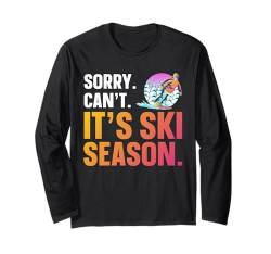 Ski 90er 80er Ski Outfit Retro Skifahren Langarmshirt von 80s 90s Ski Bekleidung für Frauen Männer