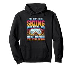 Ski 90er 80er Ski Outfit Retro Skifahren Pullover Hoodie von 80s 90s Ski Bekleidung für Frauen Männer