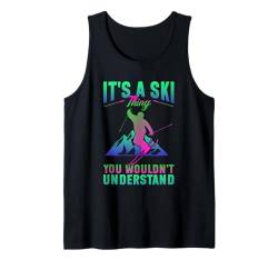 Ski 90er 80er Ski Outfit Retro Skifahren Tank Top von 80s 90s Ski Bekleidung für Frauen Männer