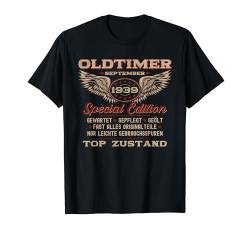 85. Geburtstag Mann Oldtimer September Jahrgang 1939 Lustig T-Shirt von 85. Geburtstag September Jahrgang 1939 Vintage