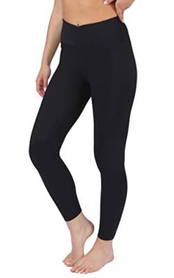 Yogalicious Yoga-Hose mit ausgestelltem Bein und hohem Crossover-Bund, Schwarz, M von 90 Degree By Reflex