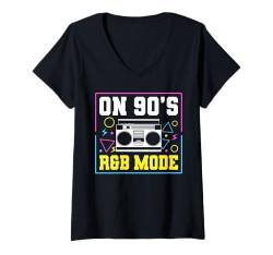 Damen In 90s R&B Music Lover Mode T-Shirt mit V-Ausschnitt von 90s R&B Musik Liebhaber Design Idee