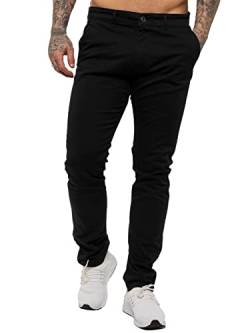 989Zé ENZO Herren Skinny Slim Fit Chinos Stretch Hose Pants, Schwarz , 28 W/30 L von 989Zé ENZO