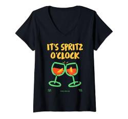 Damen IT’S SPRITZ O CLOCK X NEW RETRO VINTAGE SPRITZ CLUB. FRONTAL T-Shirt mit V-Ausschnitt von A SPRITZ SHOP - OFFICIAL SPRITZ CLUB SINCE 1919