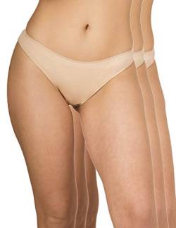A.A UNDERWEAR - Unterhosen Damen - Baumwolle & Modal - Bikini Panty mit Niedriger Taille - 3er Pack - Low Cut Slips - Bequeme Unterwäsche Frauen (Beige, 2XL) von A.A UNDERWEAR