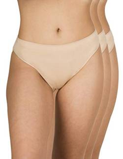 A.A UNDERWEAR - Unterhosen Damen - Hipster Tai Panties mit Hoher Taille- 3er Pack - Baumwolle & Modal - Bequeme Unterwäsche Frauen (Beige, 3XL) von A.A UNDERWEAR