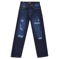 A2Z 4 Kids® Jungen Entspannt Gerade Fit Boot Cut Zerrissen - Jeans JN64 Dark Blue 9-10 von A2Z 4 Kids