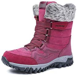 AARDIMI Warm Gefüttert Winterschuhe Damen Schneestiefel Wasserdicht Outdoor Trekking Wanderschuhe Gr. 35-42 (Lila, 38 EU) von AARDIMI