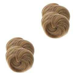 ABOOFAN 4 Stück Kugelkopf-kreis-perücke Donut-haarknoten Haarschmuck Für Frauen Glatte Haarperücke Perücken Gefälschte Brötchenklauen-chignons Braut Mode Verlängern Hochtemperaturdraht von ABOOFAN