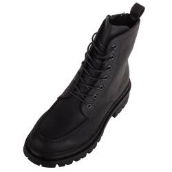 Damen-Stiefelette aus Kunstleder, zum Schnüren, mit dicker Sohle, Schwarz , 37 EU von ABSOLUTE FOOTWEAR