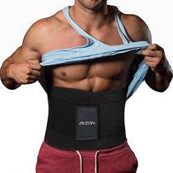 ABZON Mens Waist Trainer Sweat Belt Waist Trimmer for Men, Workout Shaper Belt with Double Adjusted Straps von ABZON