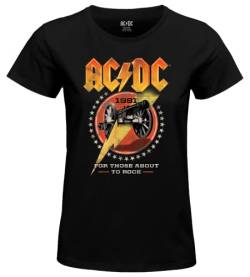 AC/DC Damen WOACDCRTS038 t shirt, Schwarz, Large von AC/DC