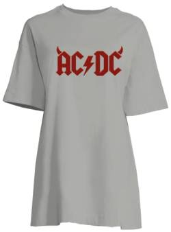 AC/DC Damen Woacdcrbt001 Nachthemd, grau, Large von AC/DC