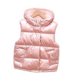 ACMEDE Kinder Weste Steppweste mit Kapuzen Mädchen Jungen Daunenweste Winter Weste Jacke Kapuzenweste Unisex Kapuzenweste Ärmellos Winterjacke für 4-10 Jahre von ACMEDE