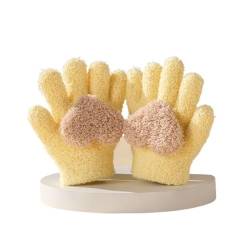 AD-BCrbgen Herbst und WinterVersion der Wollsüßen Handschuhe Männer und Frauen Warme Handschuhe Verdickte, weiche und Dicke Strickhandschuhe for Männer und Frauen Perfekt for kaltes Wetter,(Yellow_1) von AD-BCrbgen