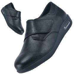 AEHO Orthopädische Schuhe Damen Diabetiker Schuhe Damen Extra Weit Luftkissen Schlupfschuhe Breite Füße Orthopädische Sandalen Slip-On-Schuhe,Schwarz,40 EU von AEHO