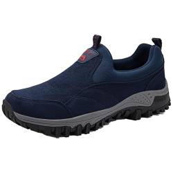 AEHO Schuhe Extra Weit Herren Slip On Sneaker freihändig Wildleder Herren Schuhe Ohne Schnürsenkel Leichte Sportschuhe Atmungsaktives Freizeitschuhe Schuhe Outdoor Fashion Laufschuhe,Blau,39/245mm von AEHO