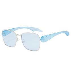 AGRIEVE Candy Color Square Damen Luxus Sonnenbrille Mode Klare Ozeangläser Sonnenbrillen UV400 Herren Punk Sonnenbrille,Blau Blau,Einheitsgröße von AGRIEVE